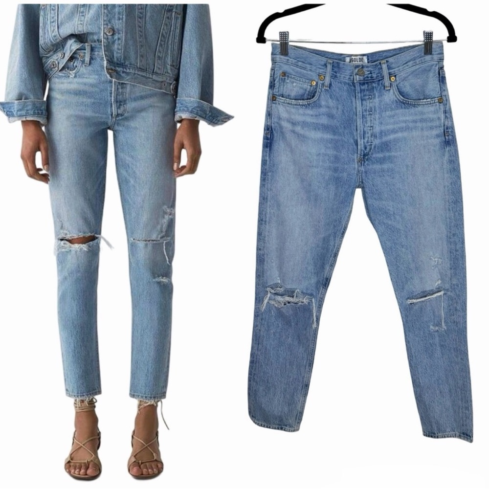 AGOLDE Jamie High Rise Classic Jeans Size 27 Shakedown Wash Made In USA